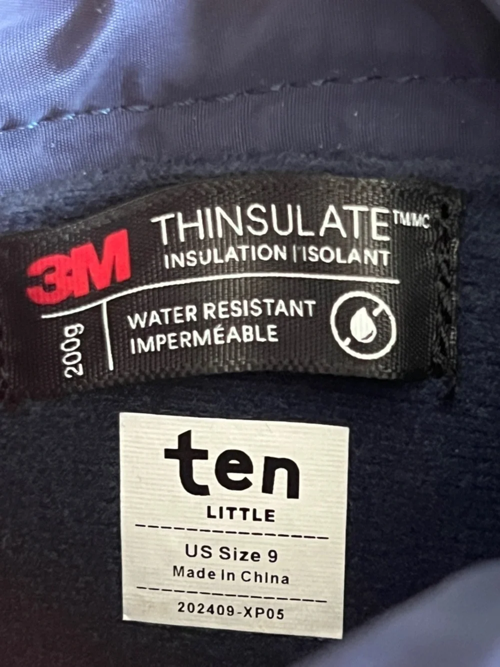 Ten Little Kids Snow Boots Size 9 Navy Thinsulate Waterproof Winter Toddler Boot